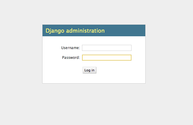 Django Admin Login Page