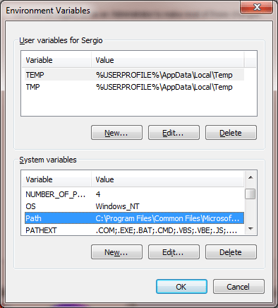 Changing Environment Variables