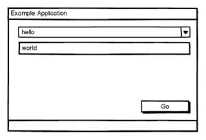 Mock hello world application for GUI development