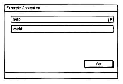 Mock hello world application for GUI development