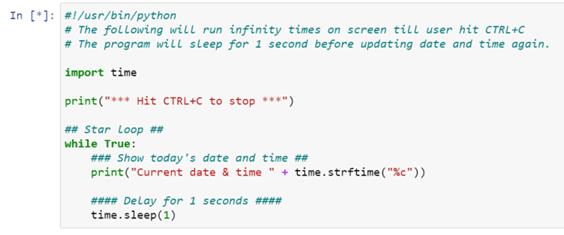 Program to display date and time 1