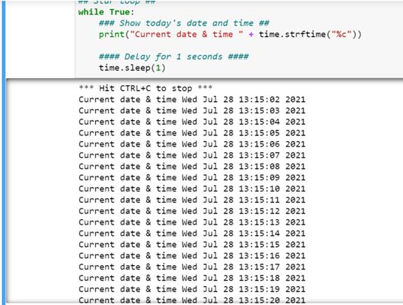 Program to display date and time 2