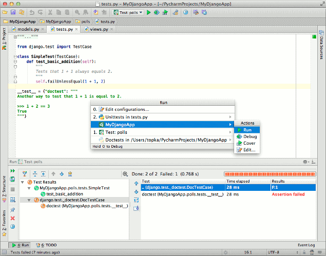 PyCharm Python IDE Screenshot
