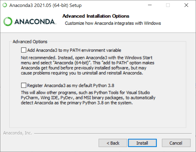 Anaconda Advanced Installation Options