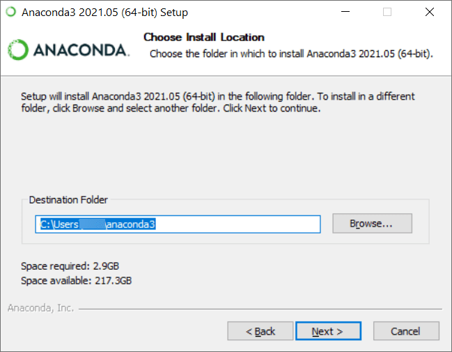 Anaconda Install Location
