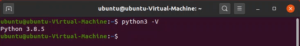 command python3 -V on terminal to check python version
