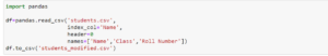 Writing CSV Files with pandas