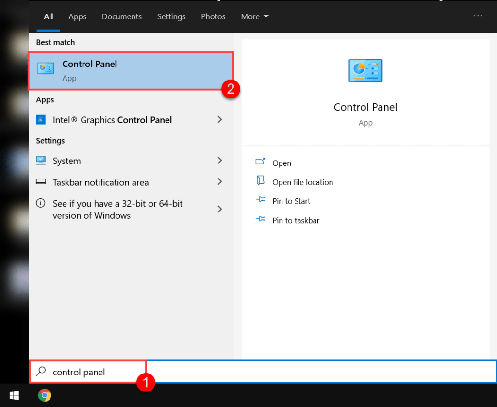 Windows Opening Control Panel