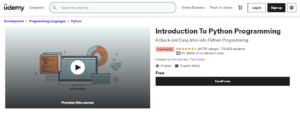 Introduction to Python Programming (Udemy) 