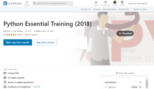 Python Essential Training (LinkedIn Learning)