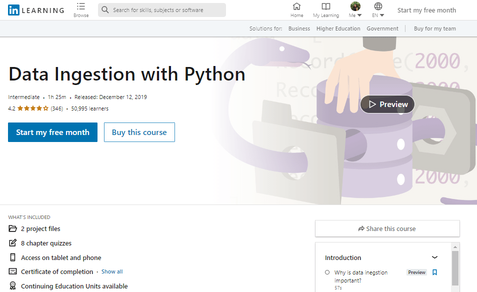 Data Ingestion with Python (LinkedIn Learning)